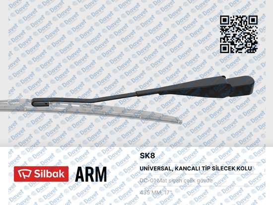 SILBAK SK8 Silecek Kolu 385mm R12 Tsw-Toros Arka Em